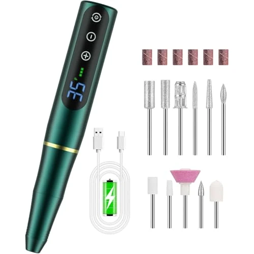 Offre limitée : NAILGIRLS Fraise à ongles en gel manucure et pédicure électrique 11 en 1, 35 000 tr/min, vitesse réglable, portable rechargeable, lime électrique à ongles portable (vert) de 39.99 € à 39.99 € (0.00% de remise)