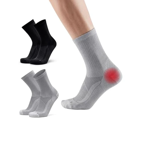 Limited-time offer: DANISH ENDURANCE 2-Pack Plantar Fasciitis Socks, Multicolor (1x Black/Grey, 1x Light Grey), Large from $34.00 to $19.95 (save 41%)