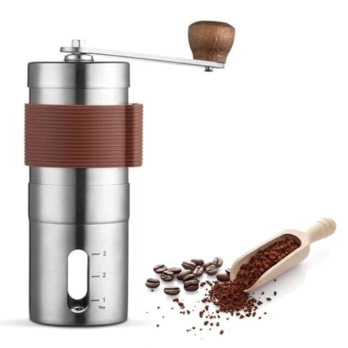 Koffiemolen Handmatig, 42 mm CNC Stalen Burr, 48-Click Fijne Afstelling, Draagbare Koffiebonenmolen voor Aeropress, Giet Over, Franse pers, Espresso, Inclusief reinigingsborstel en opbergzakje,