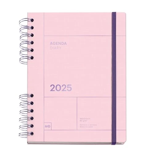 Oferta ograniczona: Miquelrius - Kalendarz 2025, wymiary 155 x 213 mm, kalendarz tygodniowy, okładka tekturowa wyłożona, papier zrównoważony 100 g/m², gumka, hiszpański, angielski i portugalski, różowy z 42.37 EUR na 42.37 EUR (znizka 0%)