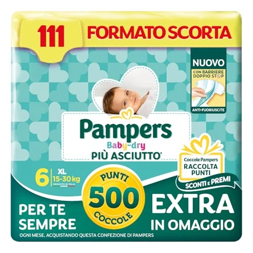 Offerta a tempo: Pampers Baby Dry XL, Taglia 6 (15-30 kg) — 29% da 54,79 € a 39,09 €