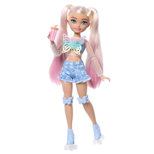 Offerta a tempo: Barbie Dream Besties Malibu, bambola snodata alla moda con pattini a rotelle e capelli biondi, 9 accessori a tema make-up inclusi, giocattolo per bambini, 4+ anni, JFX96 - 41% da 27.99 € a 16.57 €