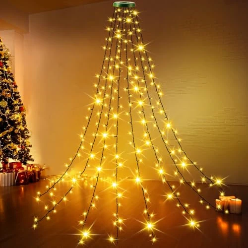 Offre limitee: Joltix Guirlande Lumineuse Sapin Noël,2M 200LED Arbre Noel,8 Modes 8 Chaîne Légère Anneau Lumineux, Décoration pour Fêtes de Noël, Mariages, Anniversaires de 29.99 EUR a 18.20 EUR (economie 39%)