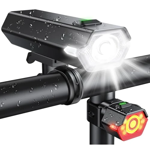 Offerta a tempo: Glangeh Luci Bicicletta LED Super Luminoso con Luce Laterale, Lunga Durata - 27% da 22.99 € a 16.85 €
