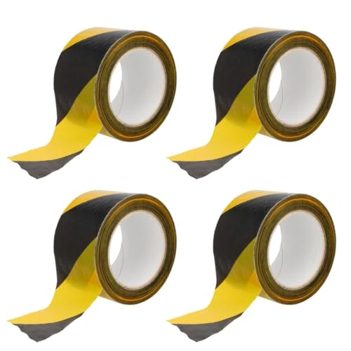 Offerta a tempo: Amig - 4 rotoli di nastro segnaletico - Per segnalazione e avvertimento di pericolo - Impermeabile e flessibile - LDPE (polietilene a bassa densità) - 70 mm x 200 m - Giallo e nero - 40% da 32.44 € a 19.62 €