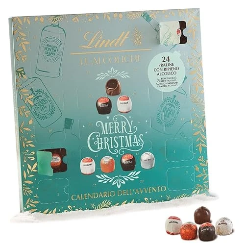 Offerta a tempo: Lindt Calendario Avvento 2025 Praline Alcoliche, confezione natalizia con praline al cioccolato fondente e alcolici liquidi, Formato 317g - 9% da 34.99 € a 31.99 €