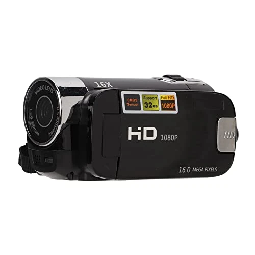 Video Camera Camcorder Full HD 1080P 48MP 4K 2.7 270 Degree Rotatable Screen Video Camera with USB Interface Flag Camera for Recording Videos (BLACK)