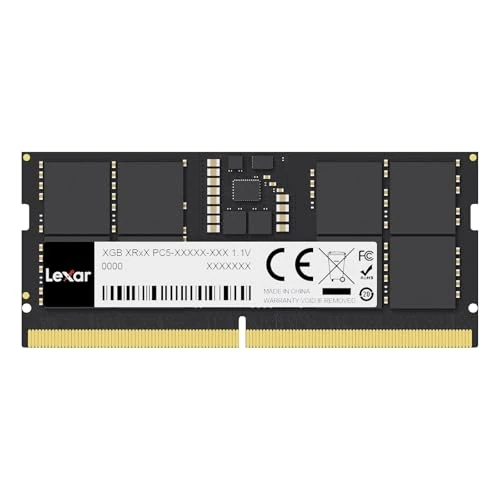 Offerta a tempo: Lexar SODIMM RAM DDR5 16GB 5600 MHz Memoria Laptop, RAM Laptop DDR5 262-Pin, DRAM SO-DIMM per giochi ad alte prestazioni per Memoria Laptop/mini-PC Intel NUC, 1.1V, CL46-45-45-90 - 5% da 204.99 € a 194.74 €
