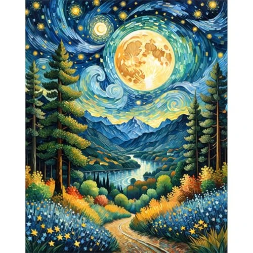 Offerta a tempo: LAISLLA Dipingi con i Numeri Adulti, Paint by Numbers Adulti e Bambini con Pennelli Pittura a pigmento Acrilico Disegno Senza Cornice 40x50cm (tramonti, senza telaio) - 60% da 14.99 € a 5.99 €