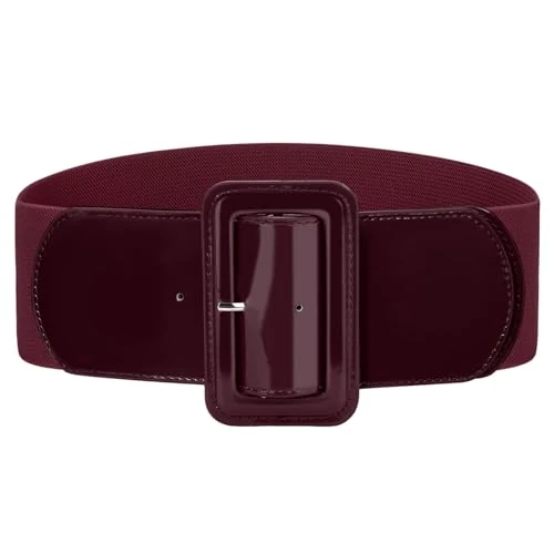 Offerta a tempo: VONMELLI Ampia cintura elastica vintage da donna, cintura elastica alla moda per abito, Bordeaux, 80cm (Passt Taillengröße 64-73cm) - 9% da 18.26 € a 16.67 €