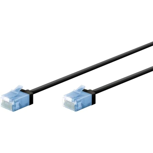 Zeitlich begrenztes Angebot: goobay 74233 CAT 6A Patchkabel slim/Ultraflexibles RJ45 CAT 6A Netzwerkkabel U/UTP CU/Dünnes Ethernet Kabel mit kurzen Steckern / 10 Gbit/s LSZH, Knickschutz/schwarz 1m von 6.71 € auf 6.71 € (0.00% Rabatt)
