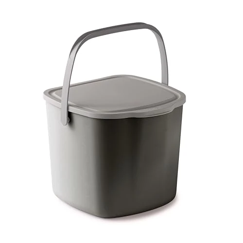 Limited offer: Snips Food Waste Compost Bin with Lid and Handle 3L, Compost Bin for Kitchen, Bin Food Waste for Hanging 20.5 x 18.5 x 16.7, Made in Italy, Grey, BPA Free from 13.82 EUR to 13.82 EUR (save 0%)