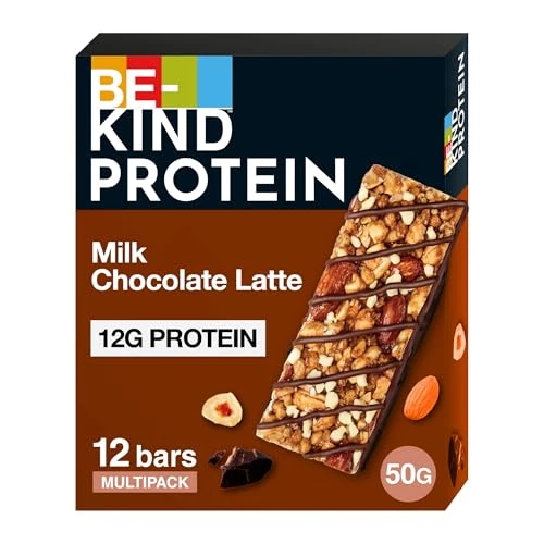 Offerta a tempo: BE-KIND Protein Barretta Proteica al Cioccolato al Latte, Caffè e Arachidi, Snack Proteico senza Glutine, 12 gr di Proteine, Confezione da 12 Barrette — 23% da 29,99 € a 23,17 €