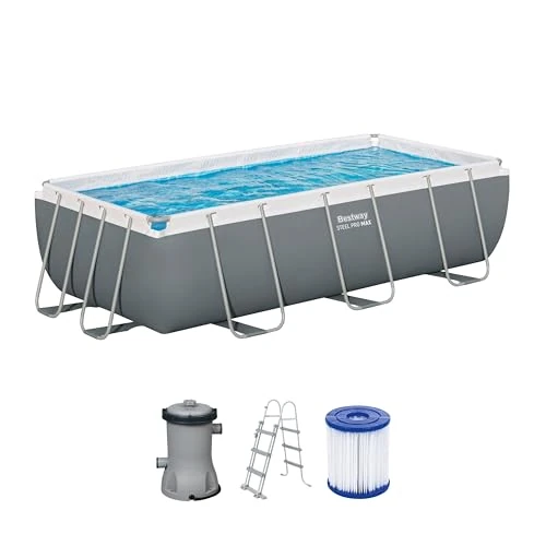 Offre limitée : Bestway Steel Pro Max Kit Piscine Hors Sol - 404 cm x 201 cm x 100 cm - Gris de 349.00 € à 349.00 € (0.00% de remise)