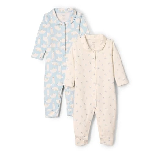 Limited-time offer: Amazon Essentials x Sofia Grainge Unisex Babies' Footless Sleepsuit, Pack of 2, Blue Bunny Bear, 0 Months from 19.00 GBP to 9.60 GBP (save 49%)