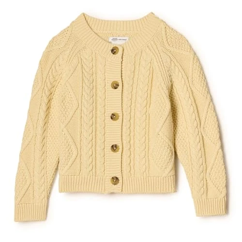 Amazon Essentials x Sofia Grainge Cardigan da Pescatore Unisex Bimbi, Giallo Burro, 18 Mesi