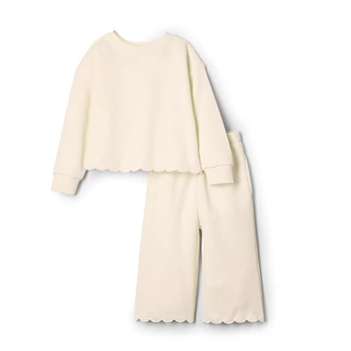 Amazon Essentials x Sofia Grainge Baby Mädchen Set aus Hose und Oberteil aus French Terry, Elfenbein, 0-3 Monate