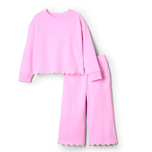 Offerta a tempo: Amazon Essentials Baby Girls Scallop French Terry Pant & Top Set, Rosa, 6-9 Mesi - 0.00% da 23.70 € a 23.70 €