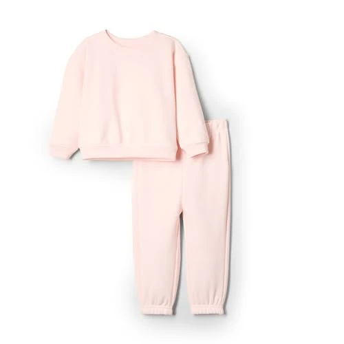 Amazon Essentials x Sofia Grainge Conjunto de Sudadera y Pantalón Unisex Bebés, Rosa Pálido, 0 Meses