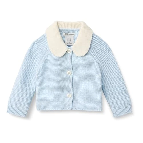 Amazon Essentials x Sofia Grainge Giacca in Maglia con Colletto Peter Pan Unisex Bambini e Ragazzi, Celeste, 2 Anni