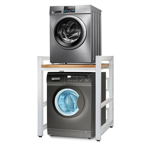 Oferta limitada: JXZ Mueble Lavadora, Soporte Secadora sobre Lavadora, Gabinete de Lavadora de Tambor, Ajustable en Altura de 3 Niveles, Capacidad de 300 kg para BañO, Cocina, BalcóN, Lavandería (Blanco A) de 184.00 € a 184.00 € (ahorro 0.00%)
