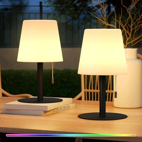 Offerta a tempo: FUYO Lampada da tavolo a LED senza fili, per esterni, con batteria IP44, impermeabile, luce bianca calda, 8 colori, batteria 8-20 ore, resistente agli urti, portatile, per campeggio, giardino, balcone - 0.00% da 9.99 € a 9.99 €