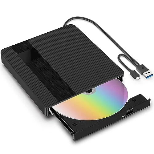 Offerta a tempo: BNEHHOV Lettore CD DVD Esterno per PC Portatile Masterizzatore DVD Esterno - 0.00% da 17.99 € a 17.99 €