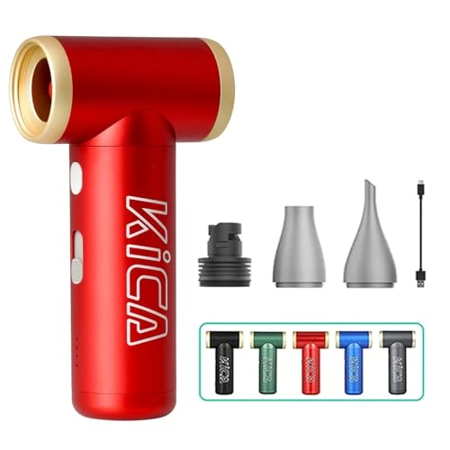 Kica JetFan 2S Aria Compressa Elettrico Air Duster,Spray Aria compressa da 117000RPM con Batteria da 1100mAh,Mini Soffiatore a Velocità Libera, per Tastiera,Pulizia PC,Pulizia della Casa,Rosso