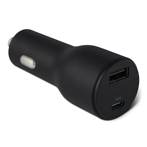 Offerta a tempo: Caricabatterie da auto a ricarica rapida Amazon Basics, doppia porta, 1 USB-C+1 USB-A, 48 W, nero - 33% da 9.99 € a 6.69 €