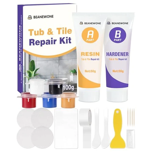 Beanewone Zestaw do naprawy brodzików prysznicowych, do naprawy żetonów, wgnieceń, nacięć i pęknięć w armaturach porcelanowych i ceramicznych (wiele kolorów)