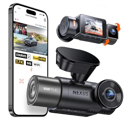 Offerta a tempo: VANTRUE N2X 2.7K+1080P Telecamera per Auto Anteriore Interna, STARVIS 2 Doppia HDR — 16% da 189,99 € a 159,98 €