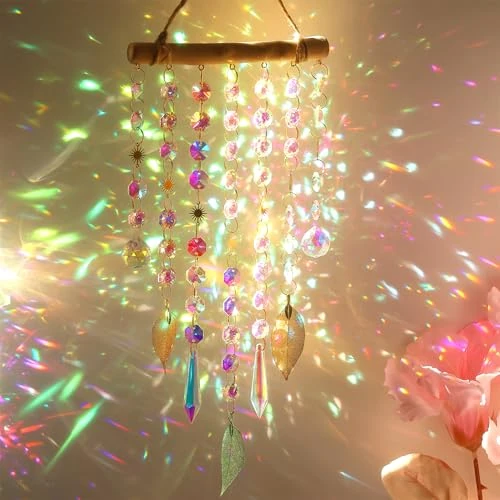 Begrenztes Angebot: Regenbogen Sonnenfänger aus farbigem Kristall, Anhänger Suncatcher Sonne Kristall Dekoration, Sensor Ornament für Fenster Garten von 16.99 EUR auf 16.99 EUR (Rabatt 0%)