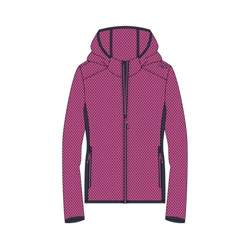CMP Knit Tech fleecejack voor dames, met vaste capuchon