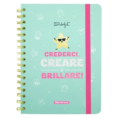 Oferta limitada: Mr. Wonderful Agenda Wonder 2025 Semanal – Crear, crear... y brillar! – Incluye 8 hojas de pegatinas y bloques de notas adhesivas de 10.70 € a 10.70 € (ahorro 0.00%)