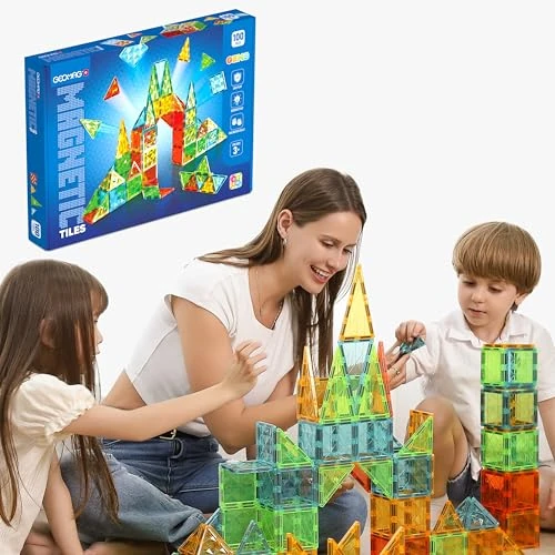 Limited offer: Geomag Magnetic Tiles Gems 100 Pieces, Large Construction Playset, Safe, Creative Play for Boys and Girls Ages 3+ from 69.90 EUR to 42.92 EUR (save 39%)