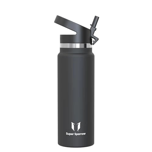 Oferta limitada: Super Sparrow Botella de Agua Acero Inoxidable - Botella Termica Boca Ancha con Paja 1 Litro - Sin BPA, para Gimnasio, Deporte, Oficina, Yoga, Ciclismo de 20.95 € a 17.95 € (ahorro 14%)