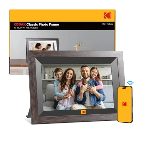 KODAK Digitale fotolijst, WiFi digitale fotolijst 10,1 inch 32 GB, 1280 x 800 HD IPS-touchscreen, automatisch draaien, foto's en video's delen via de KODAK App