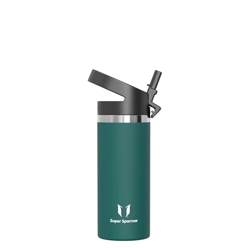 Tijdelijke aanbieding: Sparrow Waterfles Kind 500ml Metaal Fles RVS Drinkfles met Rietje van 13.95 € naar 13.95 € (0.00% korting)