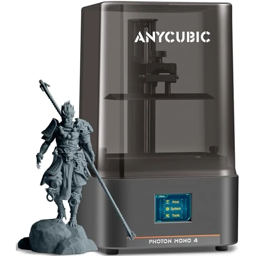 ANYCUBIC Photon Mono 4 Resin 3D Printer, 7'' 10K Mono LCD Screen Resin Printer with Upgraded LighTurbo Matrix and Printing Platform, Large Printing Size of 6.04''x3.42''x6.49''