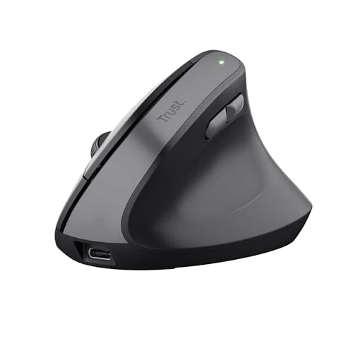 Offre limitee: Trust Yuno Souris Ergonomique sans Fil, Souris Verticale Rechargeable, Récepteur USB 2,4GHz, DPI Réglable (800-2400), Capteur Optique, 6 Boutons, 70% Plastique Recyclé, Macbook, Ordinateur, HP - Noir de 27.99 EUR a 20.69 EUR (economie 26%)