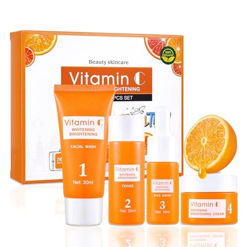 Offre limitée : Coffret Beauté Femme,Soins pour le Visag à La Vitamine C Anti-âge,Hydrate la Peau,Améliorer le Teint Terne und Réduit les Ridules,Skin Care Portable pour Salle de Sport de Voyage Coffret Cadeau Femme de 9.99 EUR à 9.99 EUR (remise 0%)