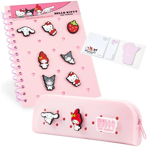 Offerta a tempo: Hello Kitty A5 Diario e Set Cancelleria con Spille Chibi Personalizzabili - 18% da 9.98 € a 8.14 €