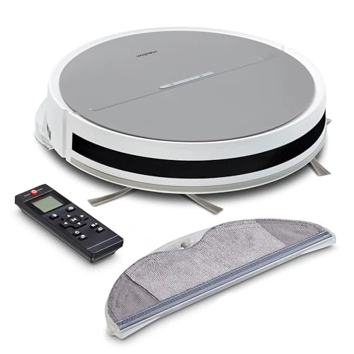 MEDION robot vacuum cleaner with mop function and systematic navigation E35 SW (2000Pa suction, gyro navigation in systematic S-lines, 2 side brushes and wall sensor)
