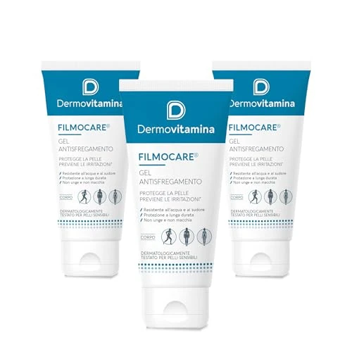 Dermovitamina Pack Filmocare Gel Antisfregamento 3x30ML - Gel Antisfregamento Cosce - Tratta le Irritazioni da Sfregamento - Per Cosce, Inguine e Ascelle - Non Macchia - 90 ML