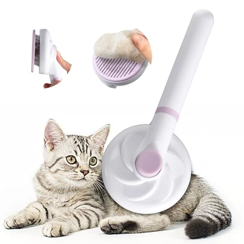 Offerta a tempo: Oderra Spazzole per Gatti, Spazzola Peli Cane, Spazzola per Animali Domestici, Autopulente Toelettatura per Cani e Gatti, Togliere Pelo Animali per Lungo e Corto, Viola - 14% da 6.99 € a 5.99 €