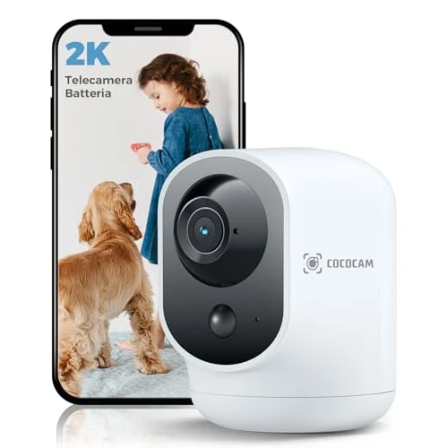 Offerta a tempo: COCOCAM 2K Telecamera WIFI Interno Senza Fili con Batteria 5200mAh — 24% da 49,99 € a 37,99 €