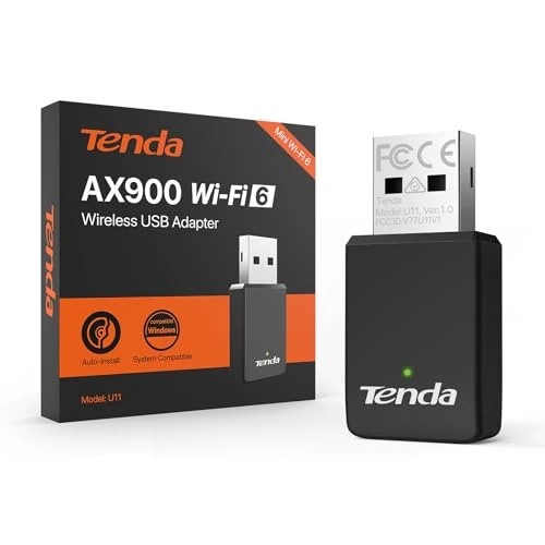 Oferta limitada: Tenda Adaptador WiFi USB para PC, AX900 WiFi 6 USB WiFi Doble Banda 5GHz 2.4GHz, Antena WiFi PC Compatible con Windows 11/10/7, Soft-Ap, WPA2, U11 de 13.99 EUR a 9.49 EUR (ahorro 32%)