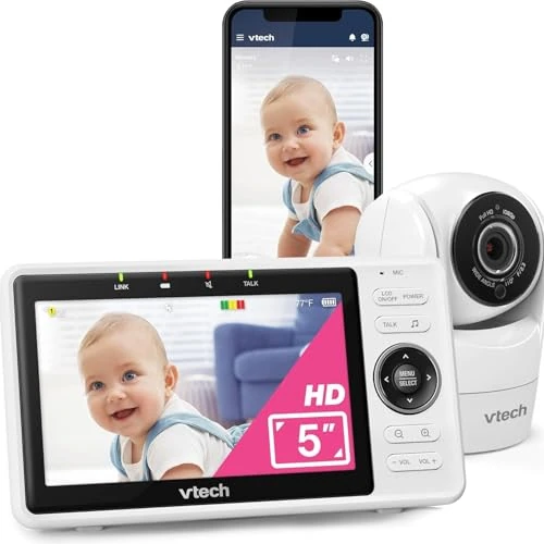 Zeitlich begrenztes Angebot: VTech VM901-1W WiFi Camera, Smart Baby Monitor with 5 Inch HD Display, 1080P Tilt/Swivel Camera and App, 120° Wide Angle View, Works iOS, Android von 104.99 € auf 104.99 € (0.00% Rabatt)
