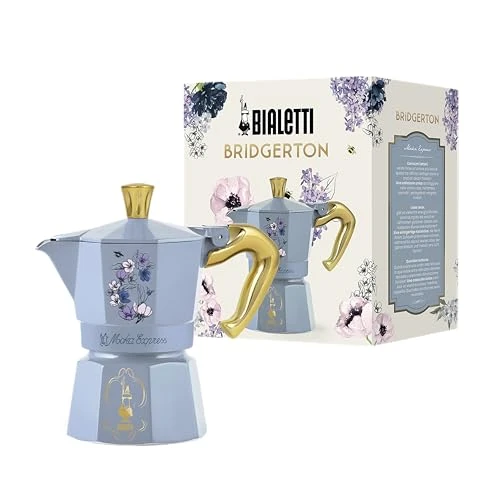 Bialetti Moka Express Bridgerton 3 Cup Anti-scald Handle Non Induction 3 Cups (130ml) Aluminium Sky Blue