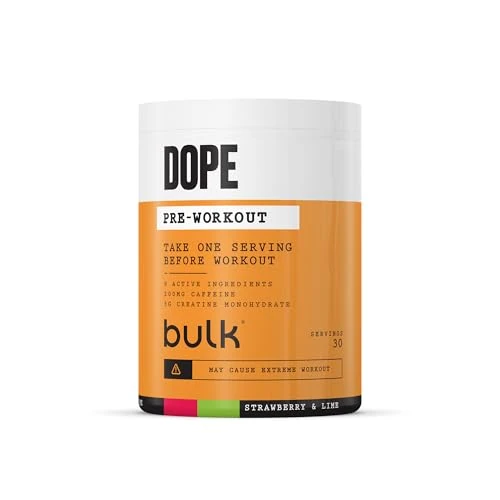 Offre limitee: Bulk Poudre Pré-Workout Dope | Fraise Lime | 3g Creatine per Serving | 200mg Caffeine | Citrulline Malate & Arginine AKG | Beta-Alanine | Energy, Focus & Performance | 510g Supplement de 24.99 EUR a 20.79 EUR (economie 17%)